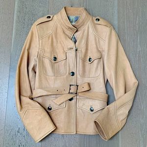 Leather jacket military style